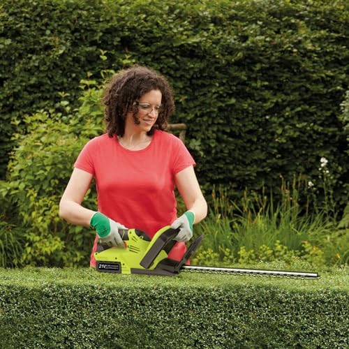 VOERJIA 21V Heavy Duty Cordless Hedge Trimmer, 2 * 4000mAh hedge cutter trimmer, Electric Hedge Trimmers, 50cm Dual Action Blade, battery hedge strimmer for trimming hedges, shrubs and border plants