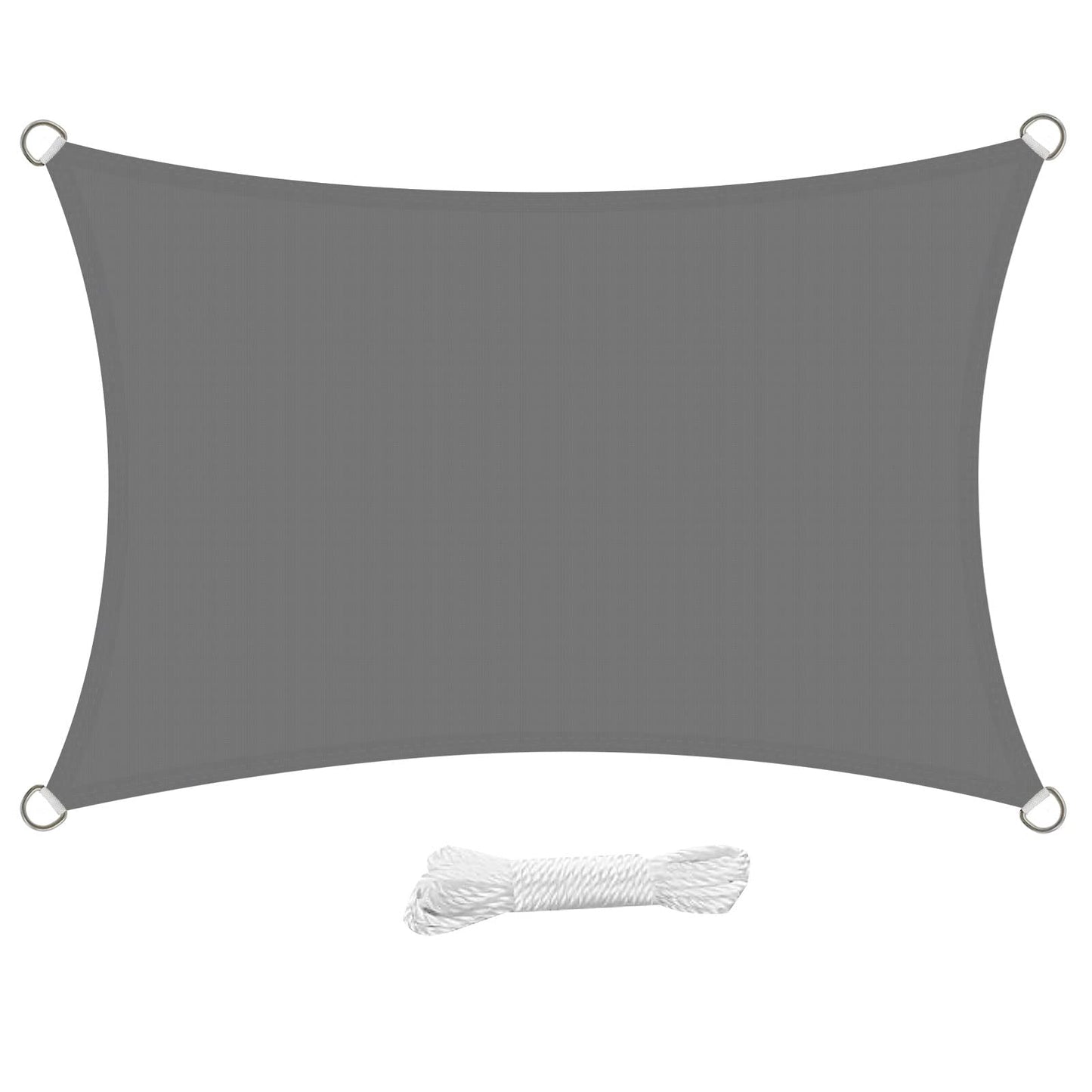swift Sun Shade Sail 4m x 5m Waterproof Rectangle PES Polyester 98% UV Block 4x5 Meter Sunscreen Awning 5x4 Rectangular Canopy Sail Shades for Garden Outdoor Patio with Free Ropes, Grey