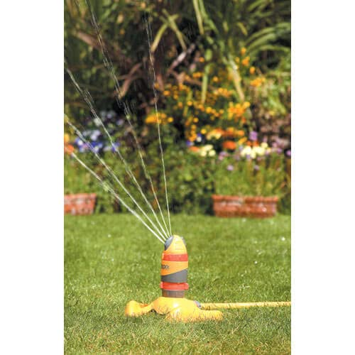 HOZELOCK Plastic Sprinkler Rotating Pro 314 m² : Large-area Base-mounted Spray Sprinkler (ø 20m),Ultra Even Coverage thanks to Hydraulic Motor and 2 Spray Patterns 360° Adjustable Steering [2336P0000]