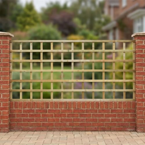 6ft x 3ft Square Flat Top Wooden Trellis Panel