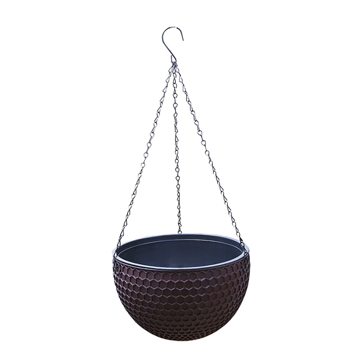 JAXICH Hanging Basket with 3 Metal Wire Hanging Planters Hanging Flower Pots Plant Basket Hanging Plant Holder Hanging Planters Self Watering Basket for Indoor Outdoor Garden Porch Decoration 25cm