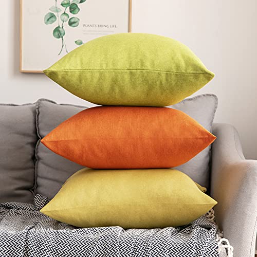 MIULEE Waterproof Outdoor Cushion Covers 16x16 Inches Set of 2 Water Resistant Decorative Throw Pillow Covers Outside for Garden Furniture Patio Couch Sofa Bed Linen Balcony, 40x40cm Orange