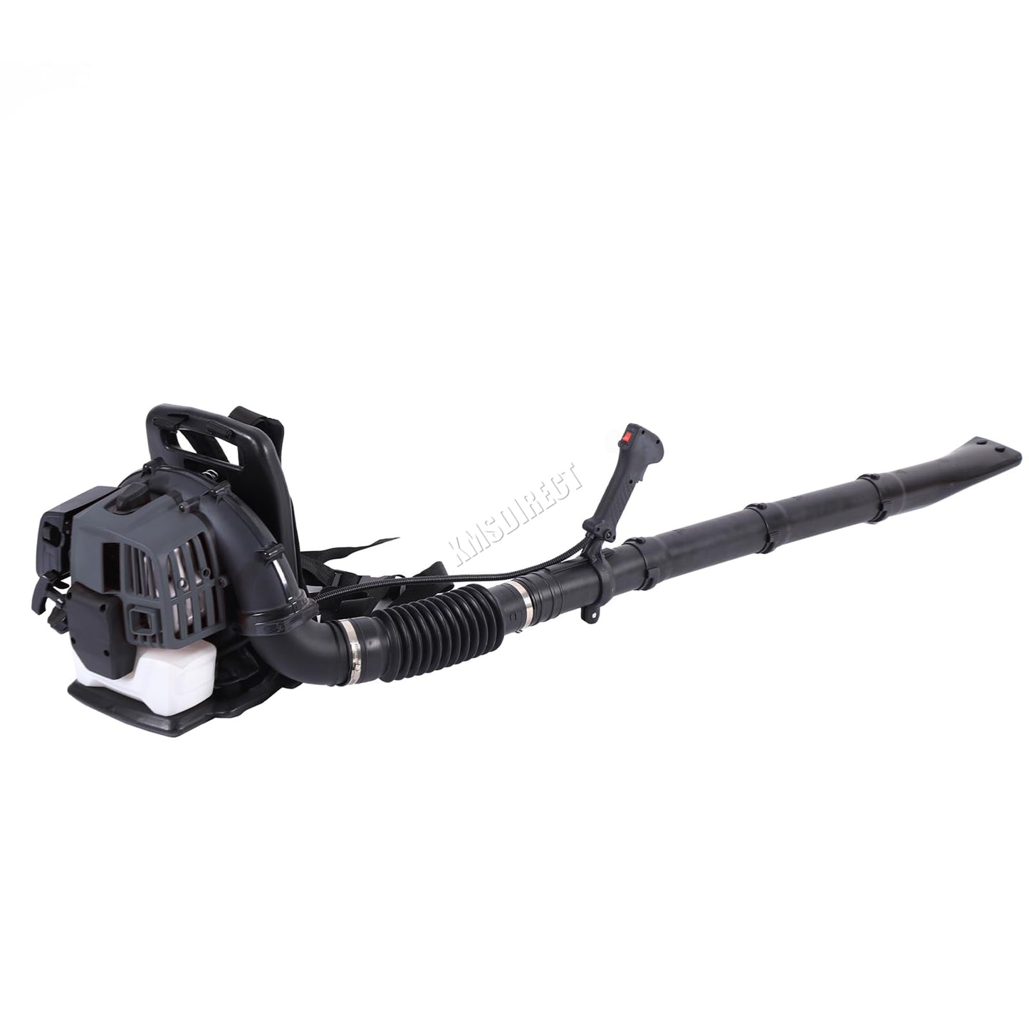 SwitZer Petrol Backpack Leaf Blower Snow Sand Stones Blower 291kmph Air Speed 52cc 2-Stroke Engine Support Harnesses Anti-Vibration 50 Minutes Per Litre Fuel Efficiency Adjustable Straps Grey