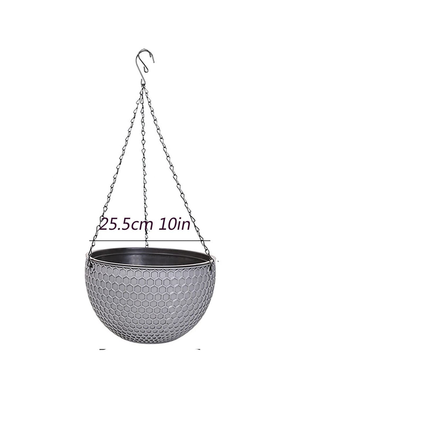 JAXICH Hanging Basket with 3 Metal Wire Hanging Planters Hanging Flower Pots Plant Basket Hanging Plant Holder Hanging Planters Self Watering Basket for Indoor Outdoor Garden Porch Decoration 25cm