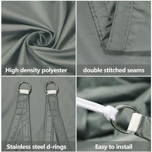 Famibay Sun Shade Sail Waterproof Outdoor Garden Patio Sun Shade Sail Canopy 3x4x5m Triangle Outdoor Awning Canopy 98% UV Block for Outdoors Garden Patio Yard Party