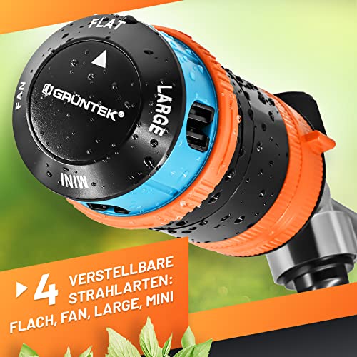 GRÜNTEK Circular Sprinkler on metal spike. Sector sprinkler lawn sprinkler settings 30 °- 360 ° for large surfaces and optimal garden irrigation. Covers up to 452 m².