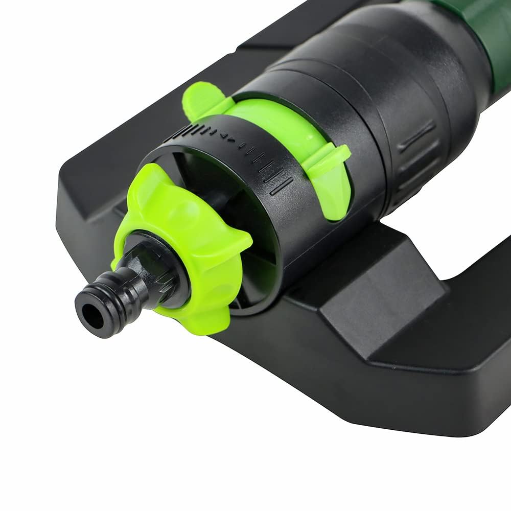 Amazon Basics Oscillating Water Sprinkler with 2-Way Adjustment and 1.9 cm Tool Adapter, Black, 49.7 x 17 x 8cm