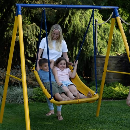 Zero Gravity Kids Swing Set With Sturdy Metal Frame. Garden Fun For Up To 2 Children (Magic Carpet)