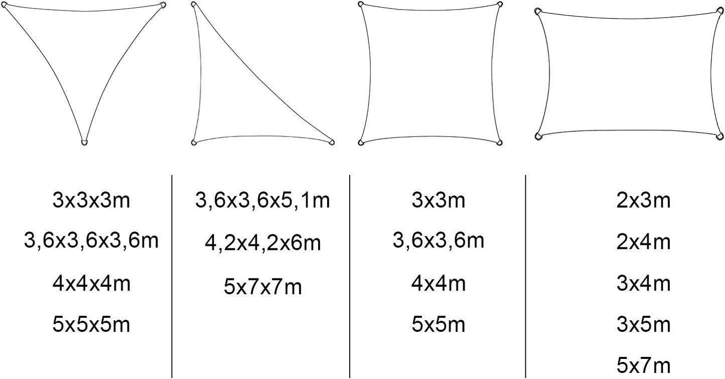 WOLTU Sun Shade Sail 2.5x2.5x3.5 m Right Angle Water Resistant Sail Shade Polyester UV Block with Free Rope Sunscreen Awning Canopy for Outdoor Garden Patio Yard Party,Grey