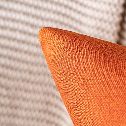 MIULEE Waterproof Outdoor Cushion Covers 16x16 Inches Set of 2 Water Resistant Decorative Throw Pillow Covers Outside for Garden Furniture Patio Couch Sofa Bed Linen Balcony, 40x40cm Orange