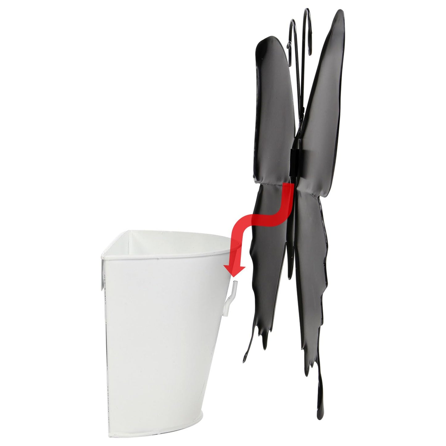 Taylor & Brown Set of 3 Metal Butterfly Wall Flower Pots Garden Ornaments Outdoor, Wall Art Big Butterfly Hanging Decorations for Outside Garden Shed Fence Yard, 27x27cm