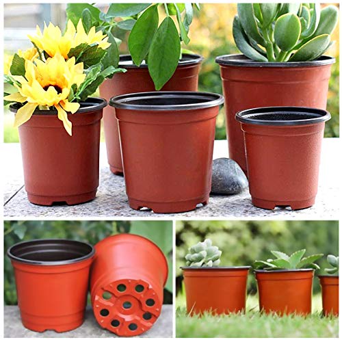 Vockvic 50 Pieces Plastic Plant Pots, Multifunctional Garden Planter, Practical Seed Tray Flower Seeding Nursery Pots, Ideal for Herb Flower Bedding Indoor Outdoor