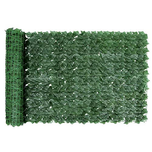 SUNJULY Artificial Ivy Privacy Fence Screen, Expandable Artificial Hedges Fence and Faux Ivy, Garden Privacy Screening Wall Panel Vine Leaf Decoration, UV Resistant (1M*3M)