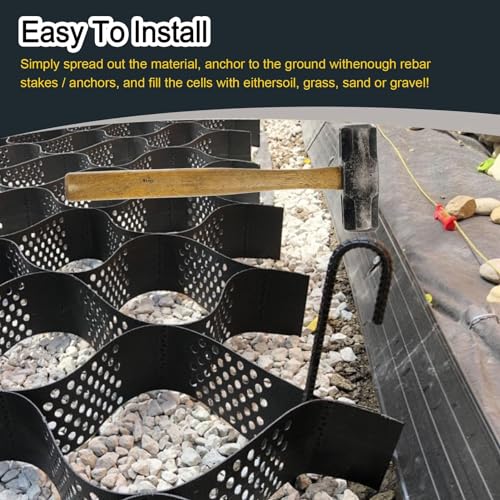Geo Grid Ground Permeable Stabilization System for DIY Patio and Walkway 30ft Honeycomb Permeable Paving Grid for Parking Lots