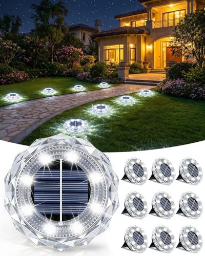 KALAHOL Solar Ground Lights 10 Pack – 8 LED