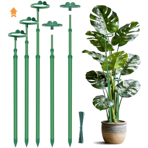Telescoping Fiberglass Plant Stakes with Clips (5pk)