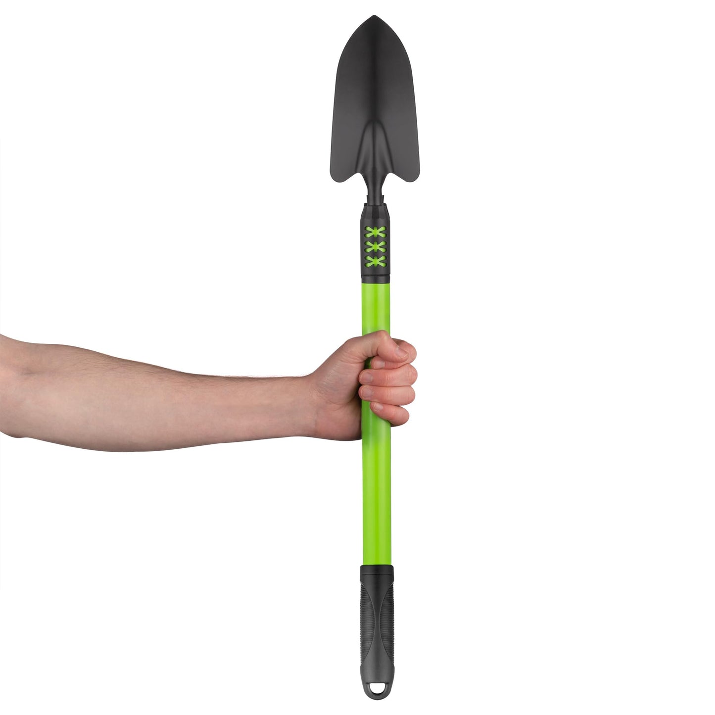 Hardys Garden Tools - Telescopic Long Handled Trowel, Simple Twist Action - Heavy Duty Steel Construction, Ergonomic Rubber Grip for Gardening, Digging, Planting, Weeding - 66/94cm