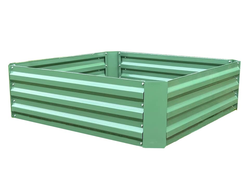 Selections Metal Raised Vegetable Bed in Green (100cm x 100cm x 30cm)