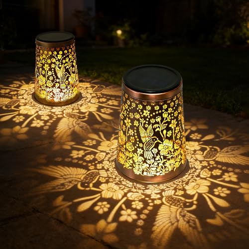 Solar Hummingbird Lanterns for Outside – 2 Pack