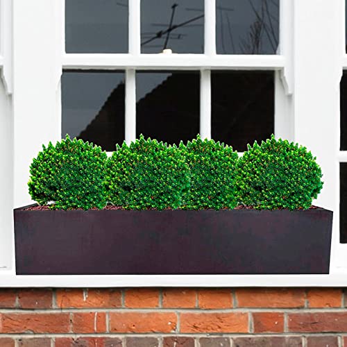 IDEALIST 80cm Long Black Window Box | Reinforced Stone Windowsill Planter | Garden Planters with Drainage Holes L80 W17 H17.5 cm, 12 litres