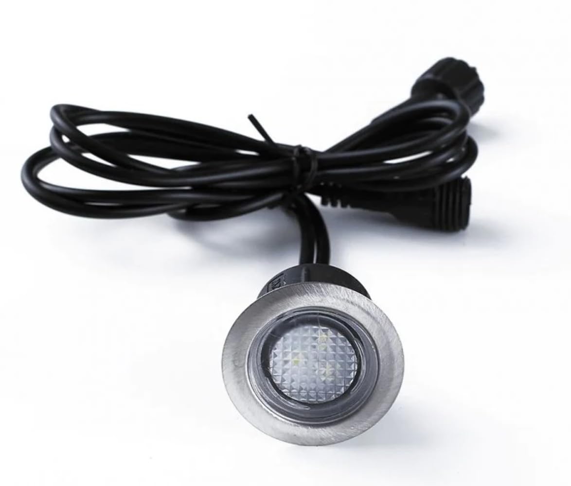 MiniSun | 40mm Cool White LED Round Decking/Kitchen Plinth Lights Kit | Pendant Lights, Home Décor & Improvement Essential | Pack of 10