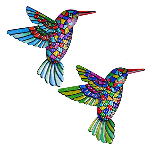 OFFCUP Metal Hummingbird Wall Art Decor – 2 Pack