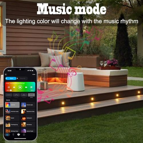 INDARUN RGBW Led Decking Lights Waterproof IP67 Ø31MM - WiFi Controller - Lighting for Terrace/Patio/Path/Wall/Garden/Decoration, 30 Packs
