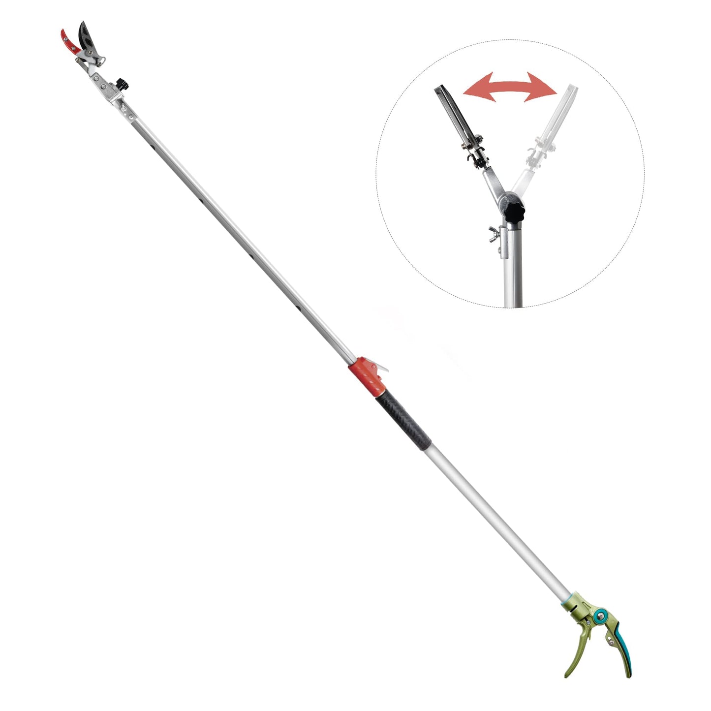 GARTOL Tree Pruner,110cm-166cm Tree loppers Long Reach Telescopic- Lightweight & Strong, Fruit Picker with Rotating Blade Head, Lightweight Aluminum Extendable Handle for Tree Branch Cutter