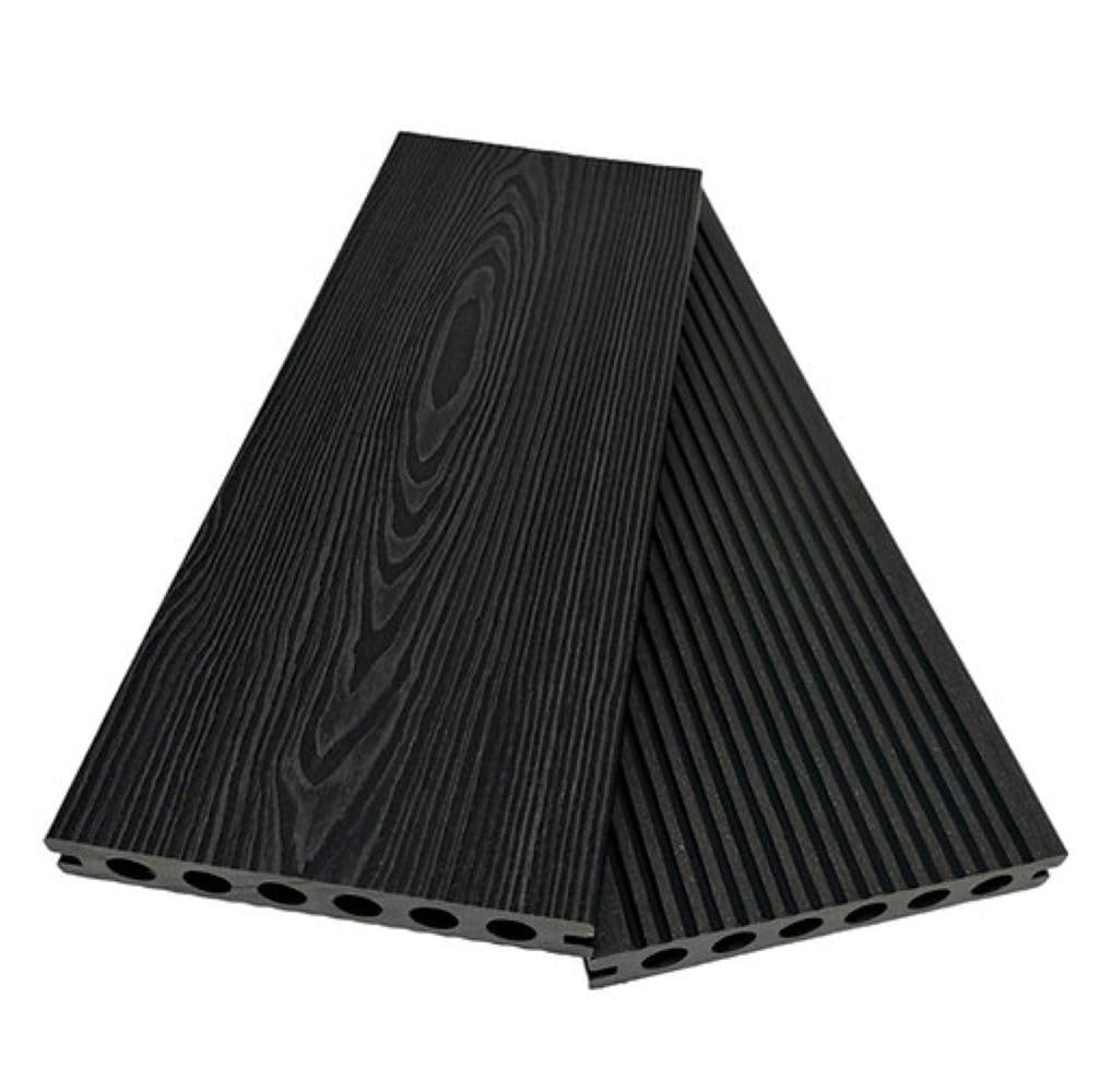 Ceta Composite Decking Premium Composite Decking Board Samples, 3.6m Length, Woodgrain Decking Board, Charcoal, Grey, Silver, Light Brown, Dark Brown, Hollow Decking Board