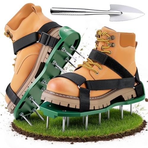 Ohuhu Lawn Aerator Shoes with Cleaning Shovel