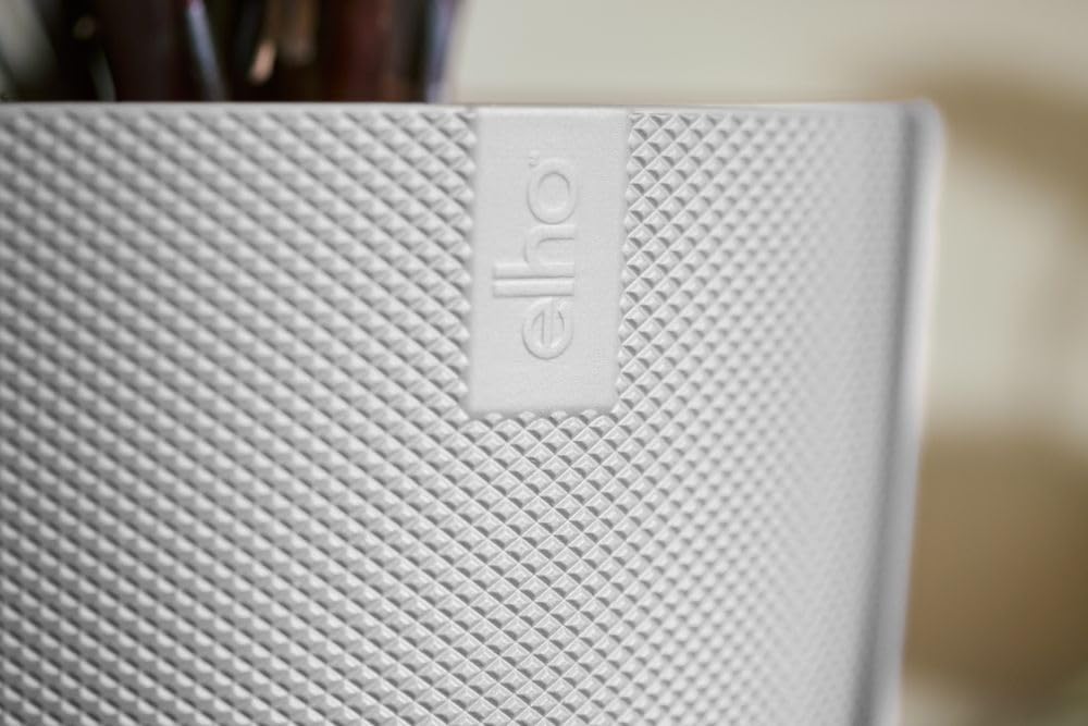 elho Jazz Round 16cm Flower Pot - Indoor Plant Pot - 100% Recycled Plastic - Unique Structure - White/Silky White