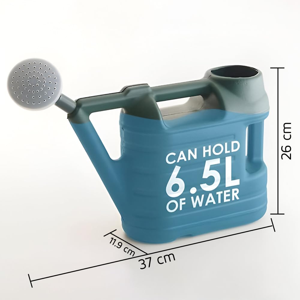 ANGIX 6.5L Watering Can with Sprinkler Head for Indoor & Outdoor Gardening with Double Handles | 6.5L Plastic Plant Watering Can for Houseplant Watering Cans - Green (6.5 Ltr)