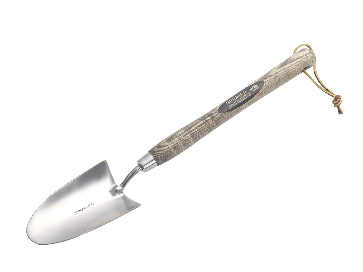 Spear & Jackson 5110WF Traditional Stainless Steel, Long Handled Weed Fork, 12-Inch with Traditional Long Handled Stainless Trowel (12-Inch)
