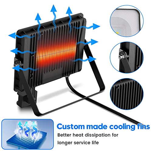 FEAHRZEUG 100W Security Lights Outdoor Motion Sensor 10000 Lumen PIR Light with Remote Control IP66 Waterproof Motion Sensor Flood Garden Light Security Perfect for Forecourt Backyard Garages