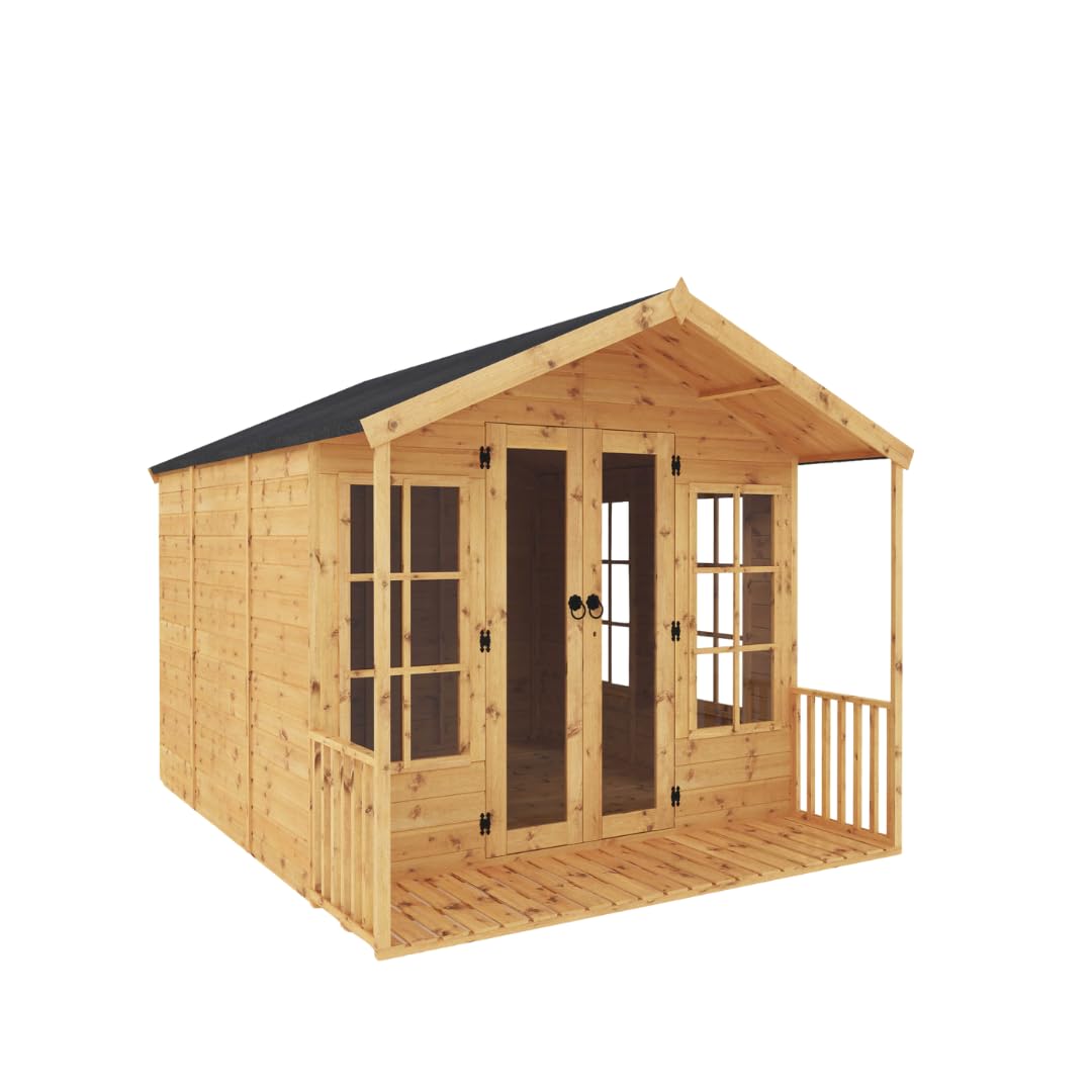 WALTONS | 10 x 8 Wessex Wooden Summerhouse | Apex Roof | Shiplap Tongue and Groove | Garden Room Sun House | 10 Year Anti Rot Guarantee | 10 x 8 10ft 8ft
