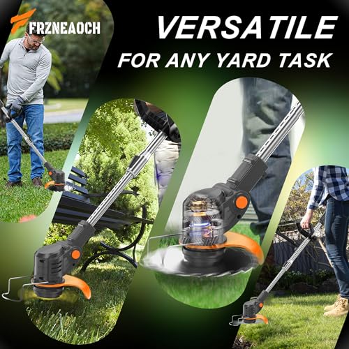 Metal Blade Cordless Strimmer 21v Grass Trimmers Easy to use, 3.2LBS weight Grass Trimmer For Lawns and Farmland, DIY Garden, Lawn Care (Black)