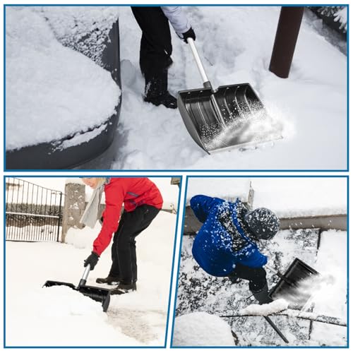 LESOLEIL Snow Shovel for Driveway Car Garage Home Snow Removal, Heavy Duty 48inch Long Large Capacity Portable Folding Snow Shovel for Garden Car Camping Outdoor