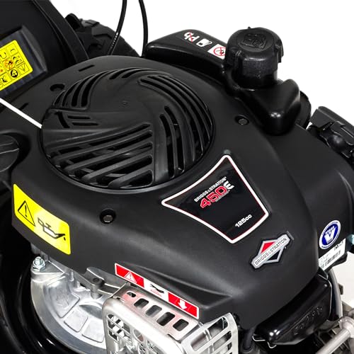 NAX POWER PRODUCTS 1000S self-propelled lawn mower with Briggs & Stratton combustion engine of 125 cm3 capacity, 450E series, mowing width 42 cm 45-litre basket deck cleaning system