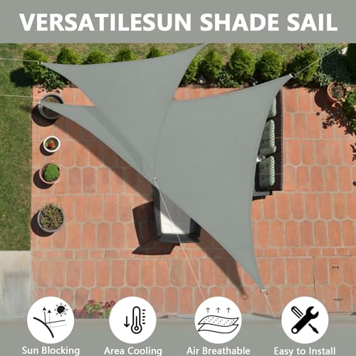 Famibay Sun Shade Sail Waterproof Outdoor Garden Patio Sun Shade Sail Canopy 3x4x5m Triangle Outdoor Awning Canopy 98% UV Block for Outdoors Garden Patio Yard Party