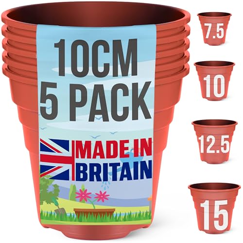 Happy Pots 10cm Gloss Terracotta Plant Pots – Pack of 5