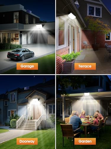 Solar Lights Outdoor Garden Lights,238LED 2000LM Solar Lights Outdoor Lights,3Mode Remote Solar Security Lights Outdoor Motion Sensor 270°,2200mAh Outdoor Wall Lights,IP65 Solar Lights Outdoor Garden