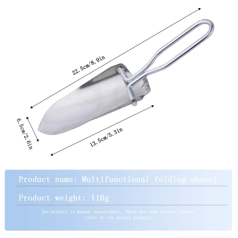 Mini Folding Shovel Stainless Steel Garden Shovels Planting Transplanting Weeding Moving and Smoothing Soil-Gardening Gift