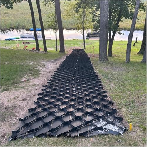 Permeable Paving for Garden Walkways and Driveways 4" Depth Gravel and Paver Grids Stabilizer Riverside Slope Pathway Sand 10cm High