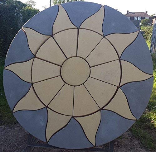 Stone Concrete Aztec Sun Circle Patio Paving Set 1.8 Meters.