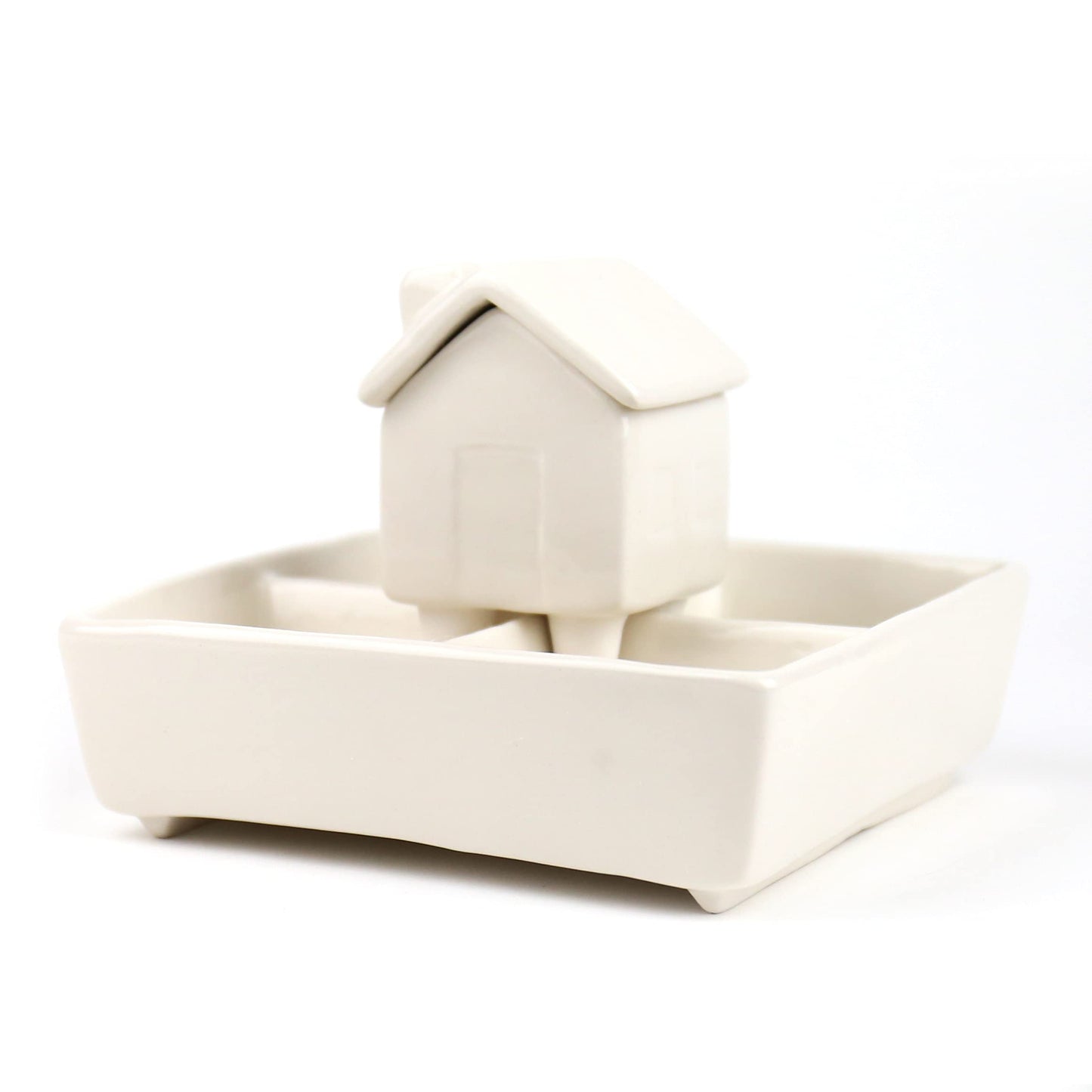 Gift Republic Self Watering House Herb Grow Kit Basil Rosemary Thyme Parsley Seeds Kitchen Garden Gift, White