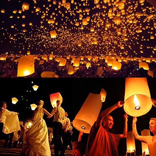 LABOTA 5 Pack Chinese Sky Lanterns, Eco-Friendly, Floating Lanterns for Outside Flying, Lanterns to Release in Memory, Perfect for Birthdays, Eid, Funerals, and Memorial Days