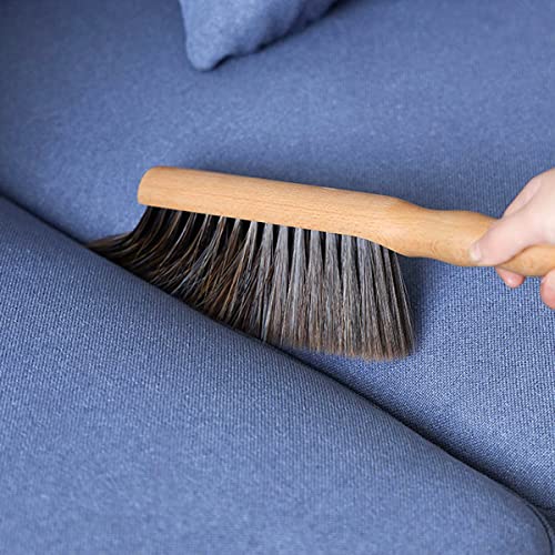 Dust Brush, 30cm Wooden Handle Soft Bristles Cleaning Brush for Bed, Sofa, Furniture, Clothes