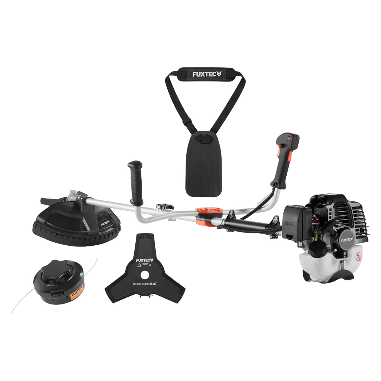 FUXTEC MS125 Petrol Strimmer & Brush Cutter – grass trimmer 25.4cc 2-Stroke, Ultra-Light 5.5kg – Ergonomic Design for Comfort & Efficiency, 305mm Cutting Width, High-Speed Line & Blade Included