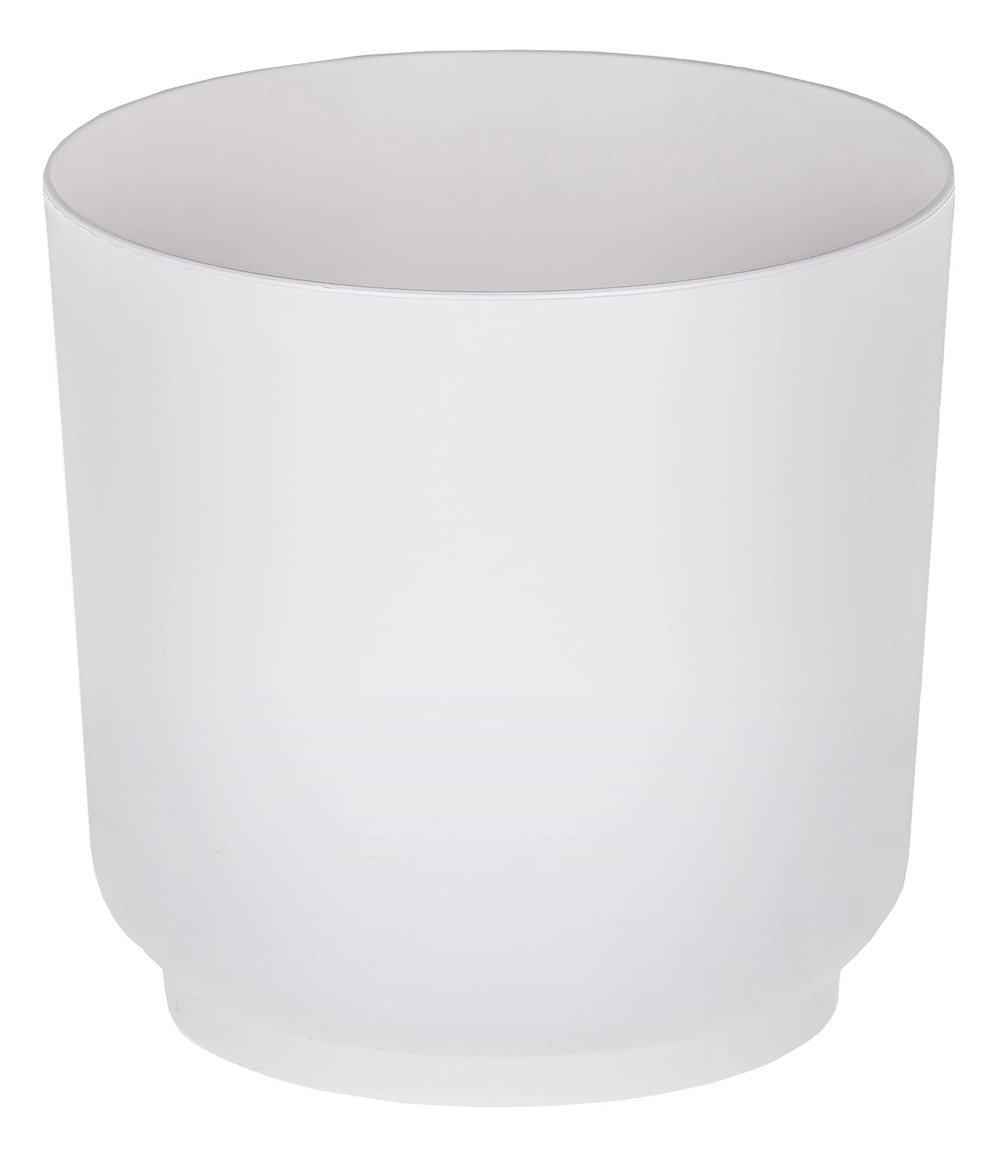 SPARKLE PLANTS Satina Indoor Plant Pots, 5 sizes – White Plant Pot with Drainage Holes and Matching Saucer for All Houseplants – Modern Home Decor Round Flowerpot Stand (13 cm, White)