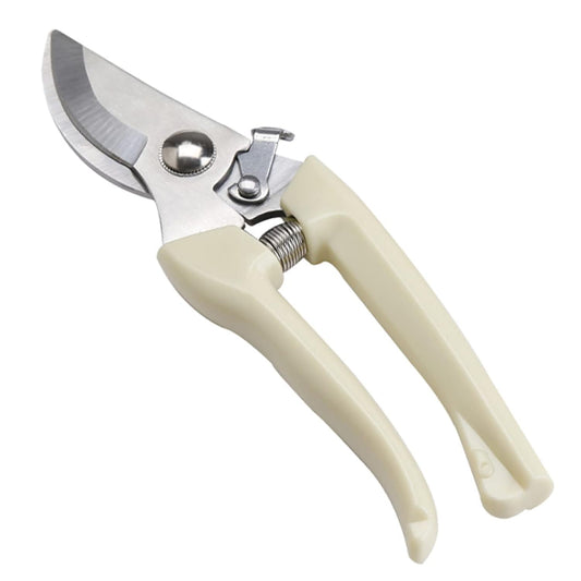 Garden Secateurs, Bypass Pruners, Ivory White Secateurs & Pruning Scissors with Safety Locking Device for Gardening Plants Fruits Flowers Branches